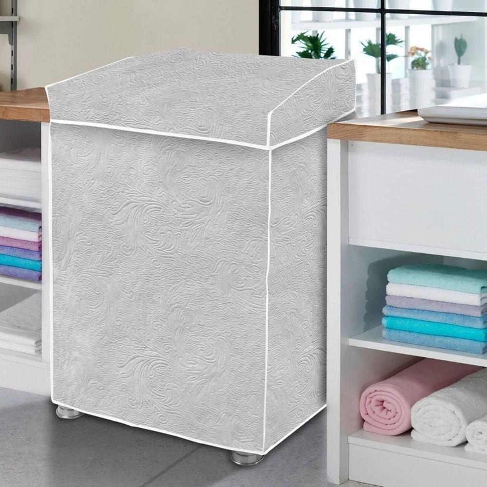 Capa Maquina De Lavar Flanelada Cinza Perolizada - P - 2