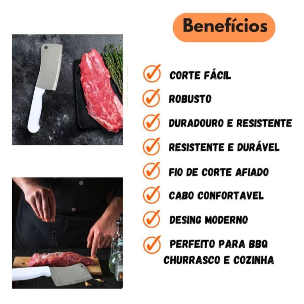 Cutelo Profissional Aço Inox Corte Preciso Carnes Legumes E Ossos 28cm - 3