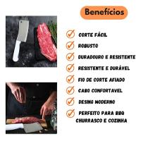 Cutelo Profissional Aço Inox Corte Preciso Carnes Legumes E Ossos 28cm - 3