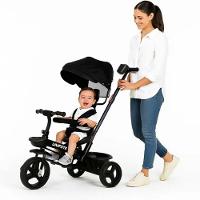 Triciclo Com Empurrador Confort Para Bebês - Preto - 1