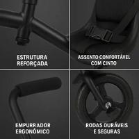 Triciclo Com Empurrador Confort Para Bebês - Preto