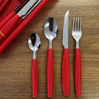 Kit 25 Peças Jogo De Faqueiro Inox Com Gaveteiro - Vermelha - 2