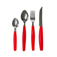 Kit 25 Peças Jogo De Faqueiro Inox Com Gaveteiro - Vermelha