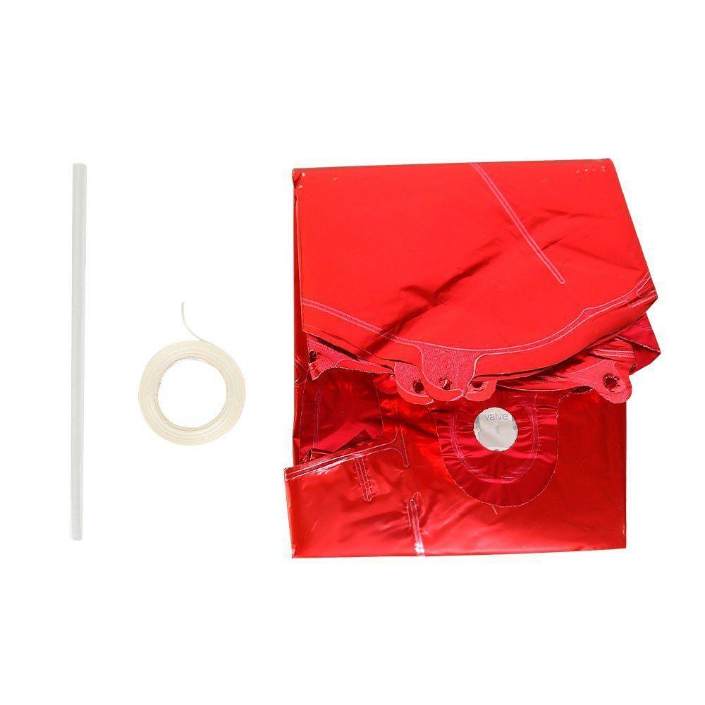 Kit Balões Balão Metalizado Vermelho De 37 Cm - Feliz Natal - 4