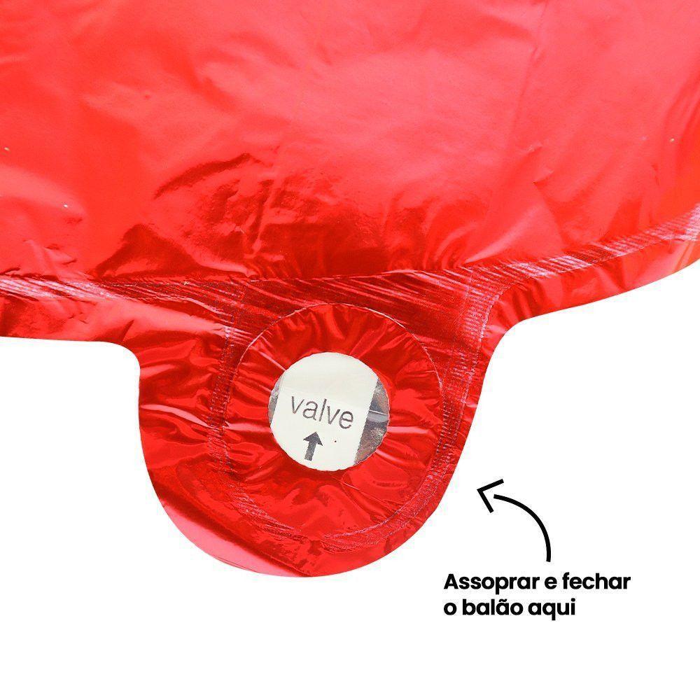Kit Balões Balão Metalizado Vermelho De 37 Cm - Feliz Natal - 5