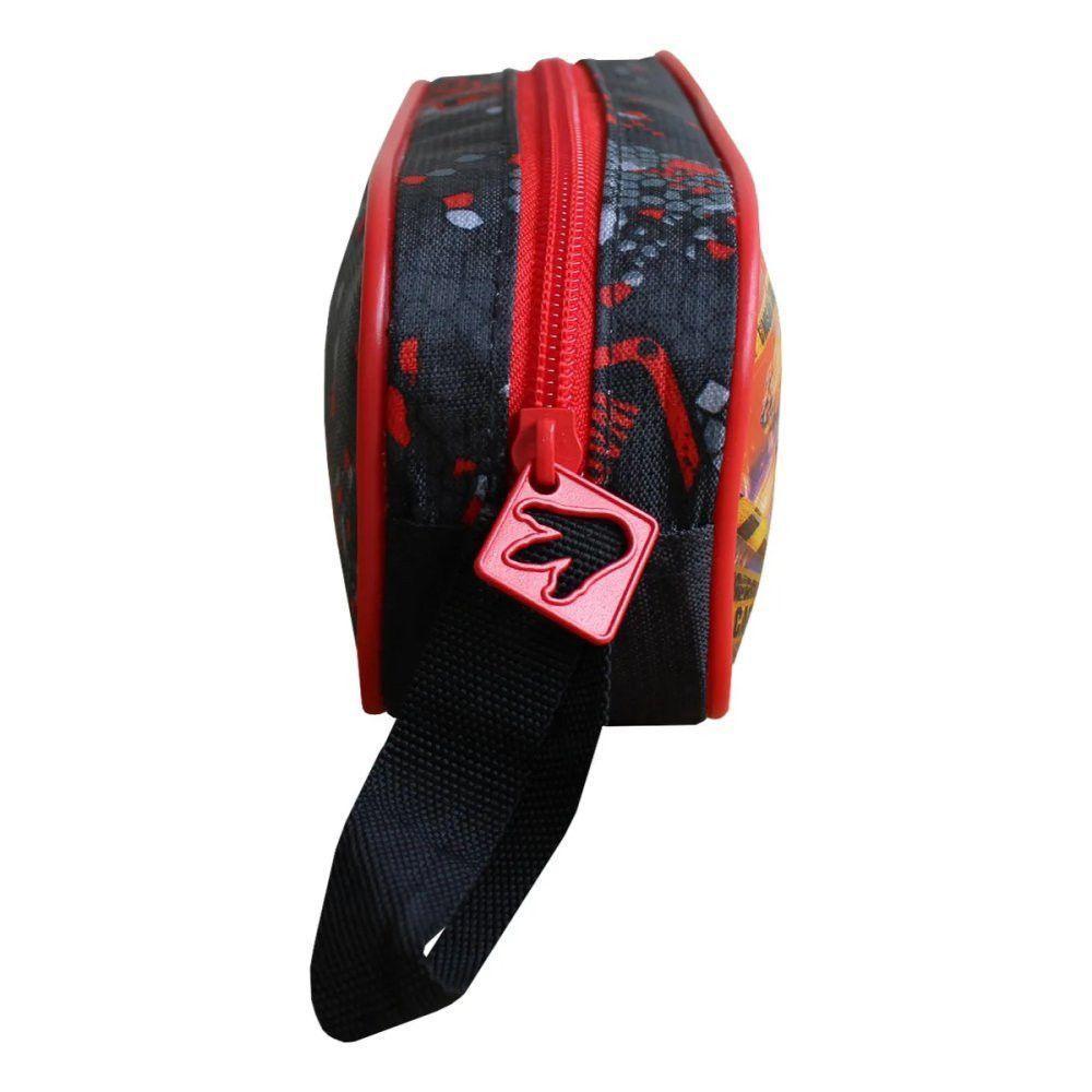 Estojo Escolar T-rex Attack Preto E Vermelho - 4