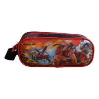 Estojo Escolar T-rex Attack Preto E Vermelho - 2