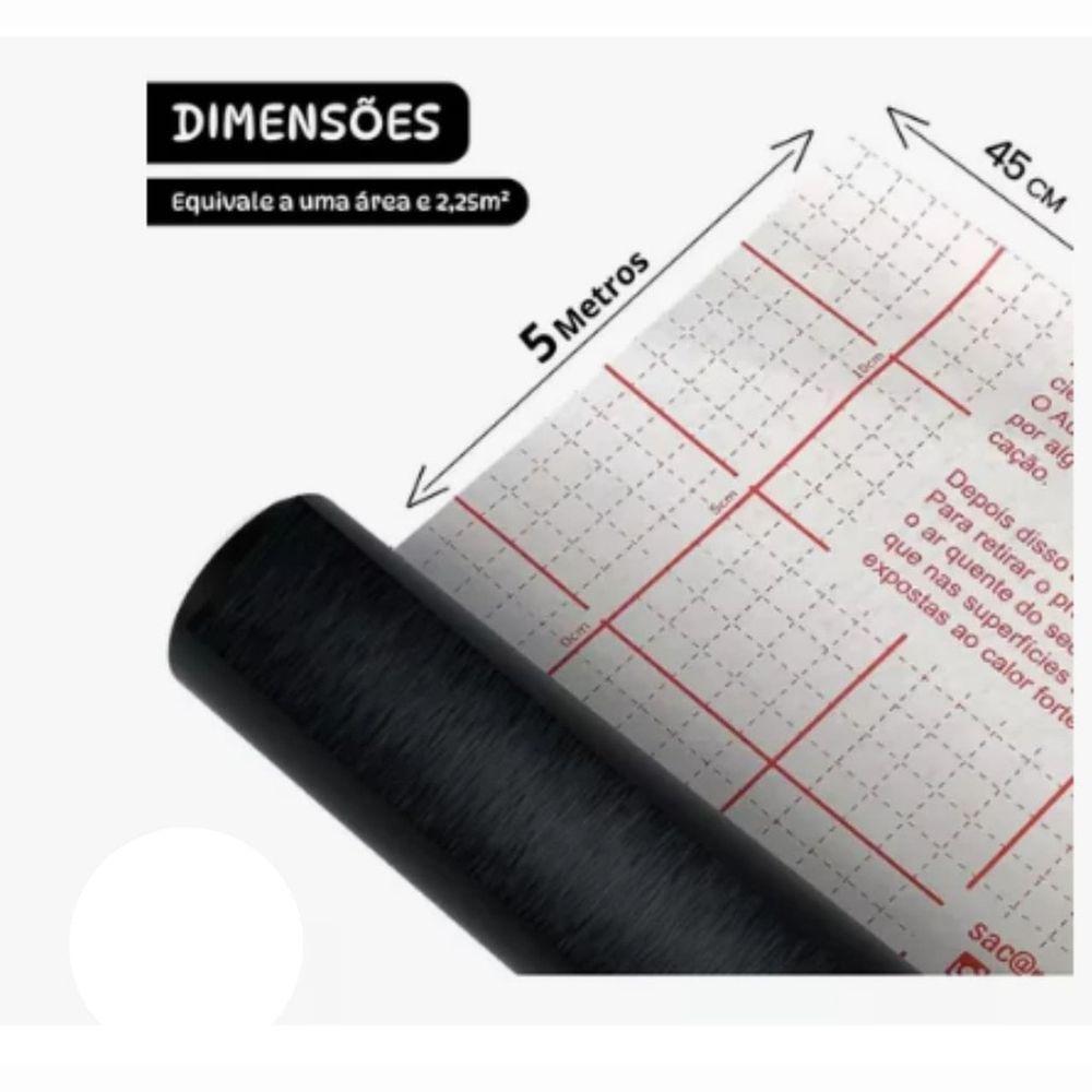 Papel De Parede Pvc Marmorizado Preto 45cm X 5m - 2