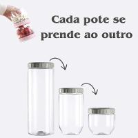 Kit 3 Potes Conjunto Plástico Com Tampa - Sortido
