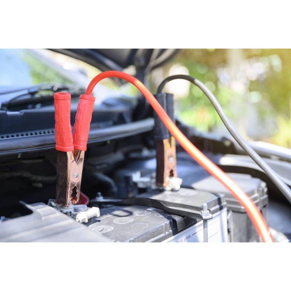 Kit 2 Cabos Bateria Fazer Chupeta Emergência Recarga Automotiva 300 Amp 2,5 Metros - 4