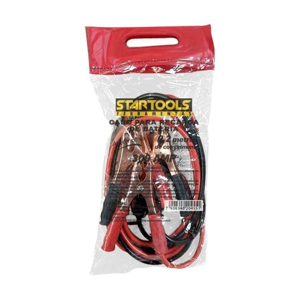Kit 2 Cabos Bateria Fazer Chupeta Emergência Recarga Automotiva 300 Amp 2,5 Metros - 5