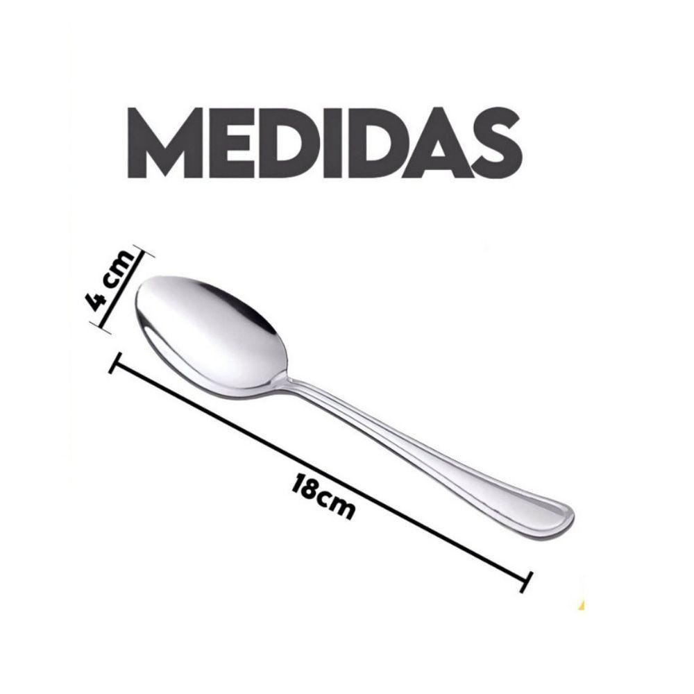 Kit 12 Colheres De Mesa Premium Aço Inox Restaurante Buffet Casamento Cozinha Refeições - 4