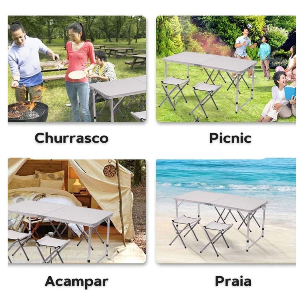 Mesa Robust Dobrável Multiuso 1,20m - Preta - 2