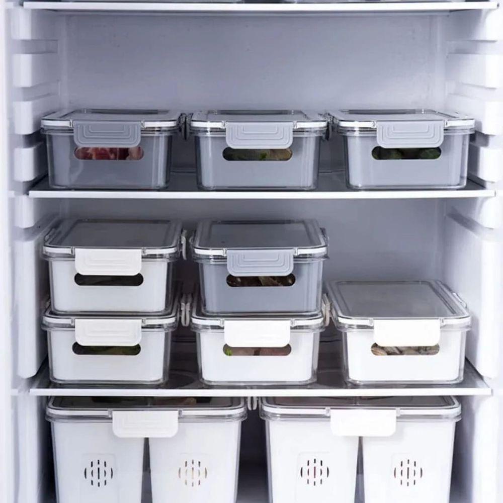 Organizador De Alimentos Geladeira Com Tampa Pote Cesto - 2