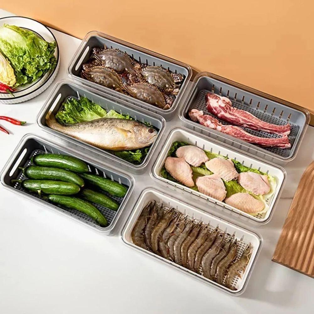 Organizador De Alimentos Geladeira Com Tampa Pote Cesto - 4