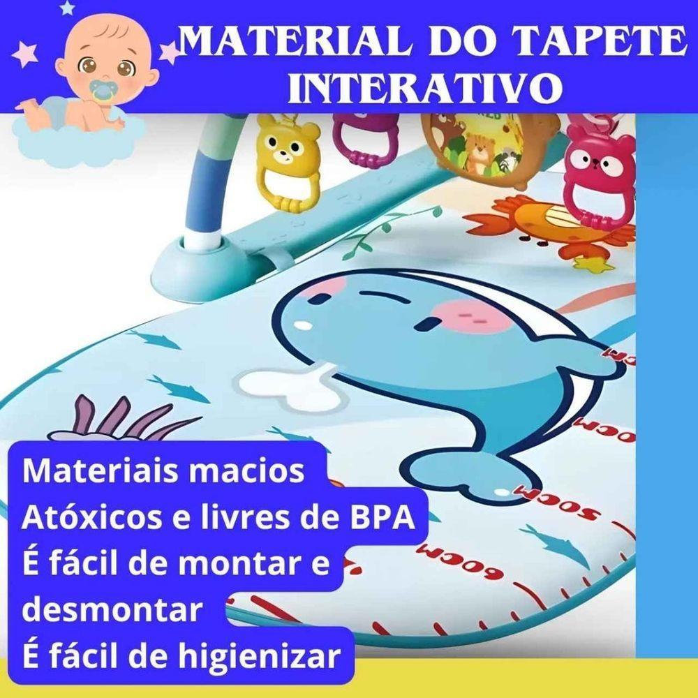Tapete Bebê De Atividades Musical Com Piano Interativo Azul - 2