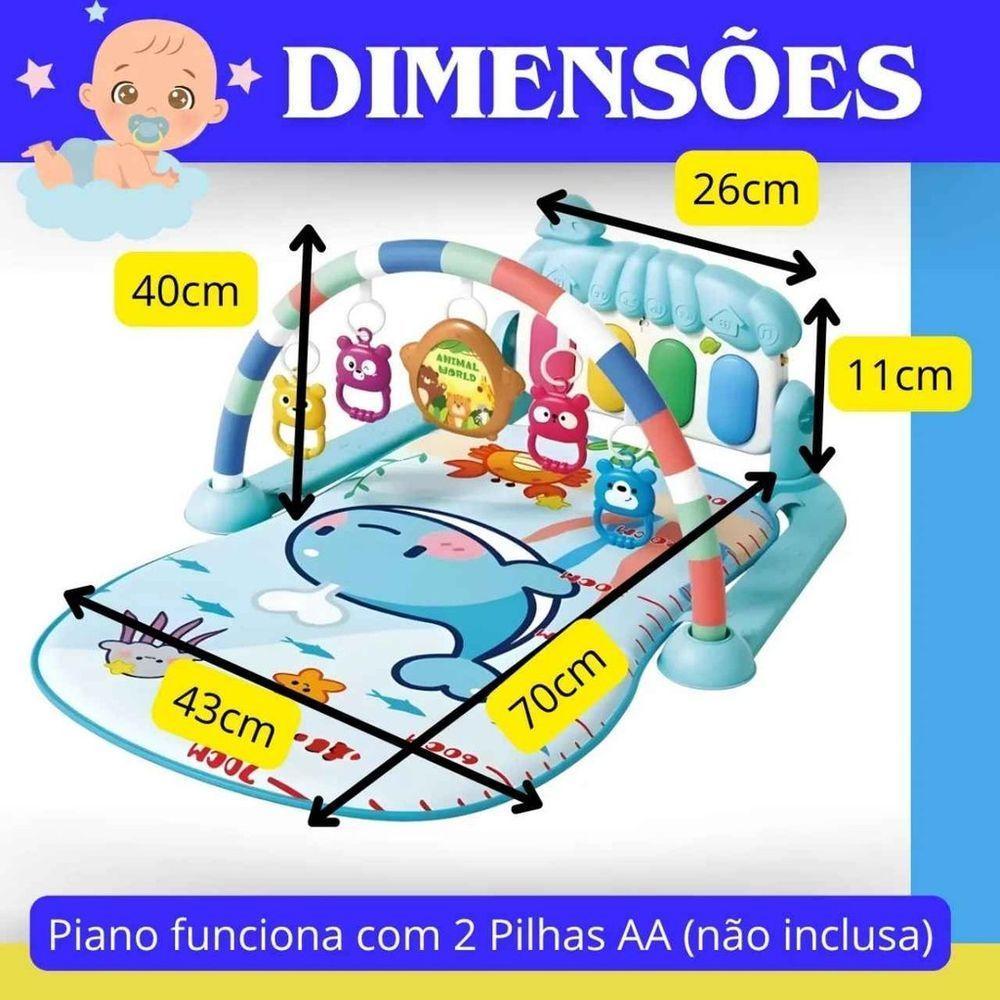 Tapete Bebê De Atividades Musical Com Piano Interativo Azul - 3