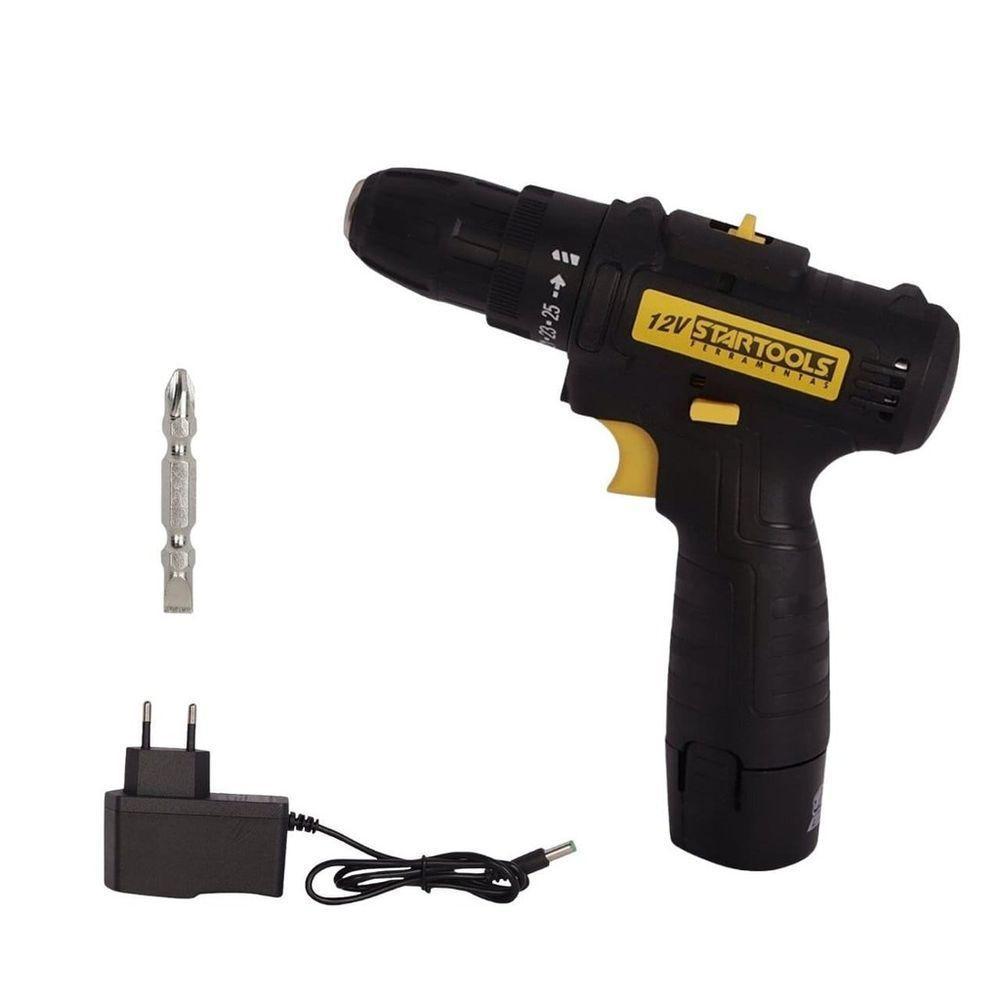 Parafusadeira E Furadeira Bateria 12v Com Mandril Led Embutido Bivolt - 1
