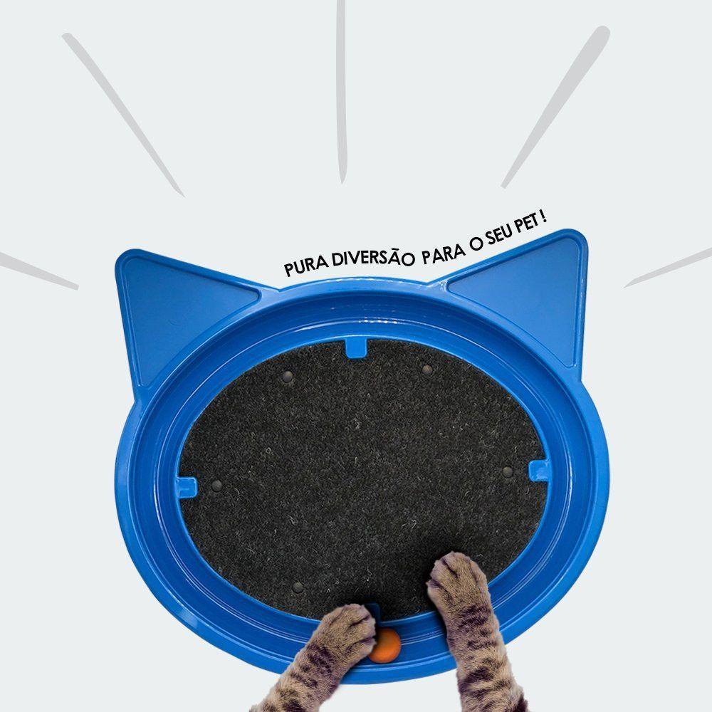 Arranhador Para Gatos Com Bolinha Interativa Antistress - Azul - 3