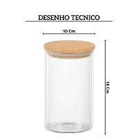 Pote De Vidro Circular Hermético Multiuso Com Tampa De Bambu 1200ml - 5