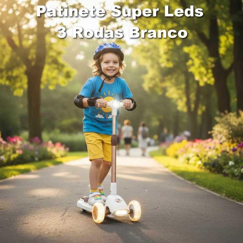 Patinete Super Leds 3 Rodas Branco - 2