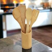 Kit 5 Peças Utensílio De Cozinha De Bambu - 2