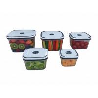 Kit 5 Potes Herméticos Conjunto Quadrado De Plástico Com Tampa - 1