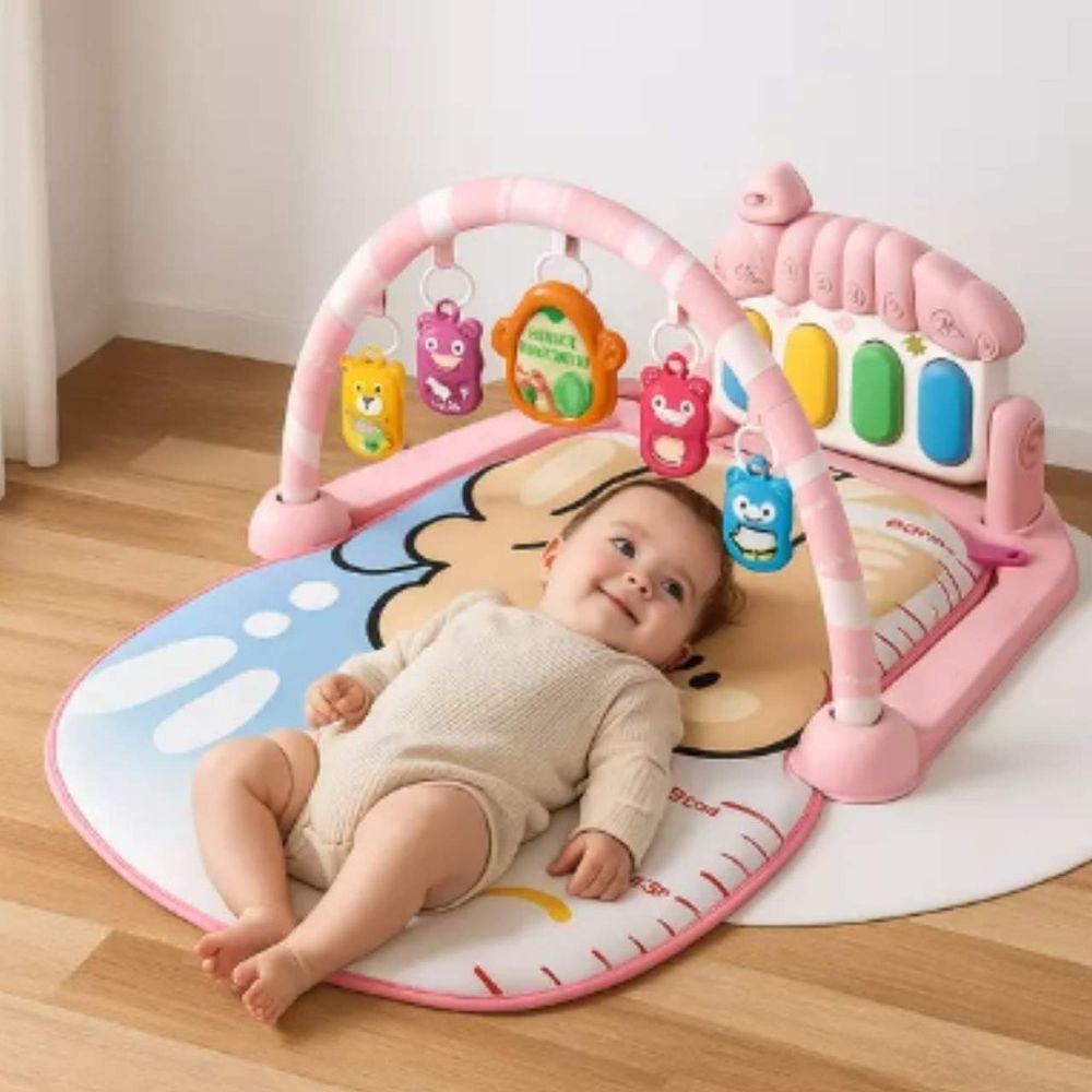 Tapete Bebê De Atividades Musical Com Piano Interativo Rosa - 2