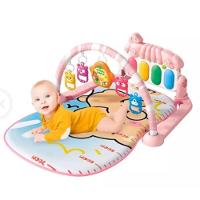 Tapete Bebê De Atividades Musical Com Piano Interativo Rosa - 1