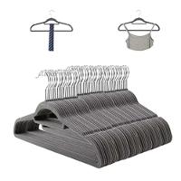 Kit 10 Unidades Cabide Slim Adulto Veludo Cinza 42cm - 6