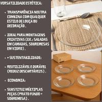 Kit 4 Pratos Fundos Vidros Milly 22cm Conjunto