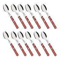 Kit 12 Colheres De Mesa Com Cabo De Madeira - 1