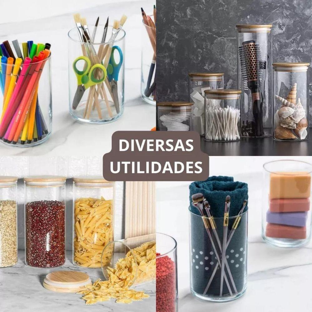 Pote De Vidro Hermético Com Tampa De Bambu - 1500ml - 3