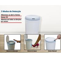 Lixeira Inteligente Automática Redonda 12 Litros Com Sensor - Branca - 2