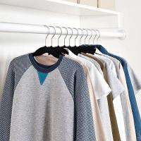 Kit 10 Unidades Cabides Slim Adulto Veludo Preto 42cm - 3