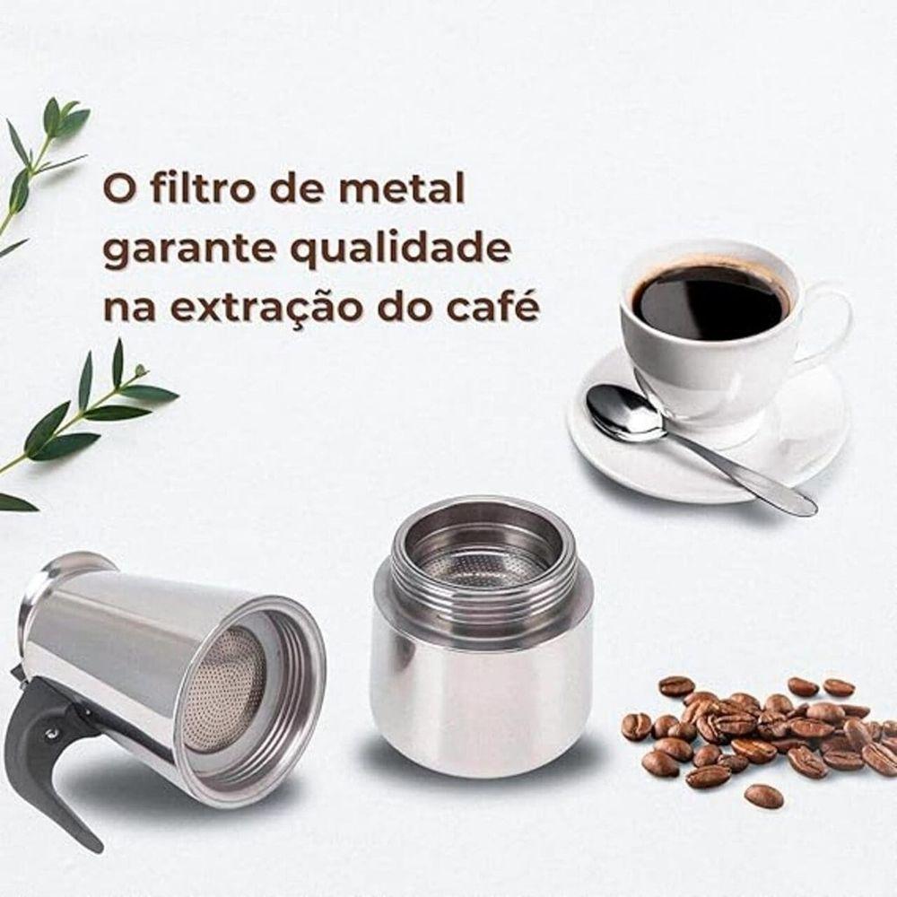 Cafeteira Tipo Italiana Inox Para 6 Xicaras - 4