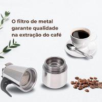 Cafeteira Tipo Italiana Inox Para 6 Xicaras