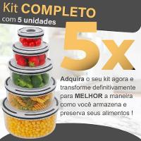 Kit Conjunto 5 Tigelas Potes Herméticos De Plástico Inquebrável Com Tampa De Vedação - 2