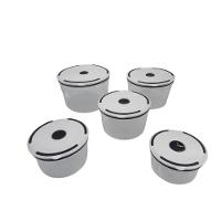 Kit Conjunto 5 Tigelas Potes Herméticos De Plástico Inquebrável Com Tampa De Vedação - 5