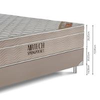 Cama Box Queen (158x198) + Colchão Ortobom Airtech Molas Pocket Bege-marrom Poket Bge - Marr - 3