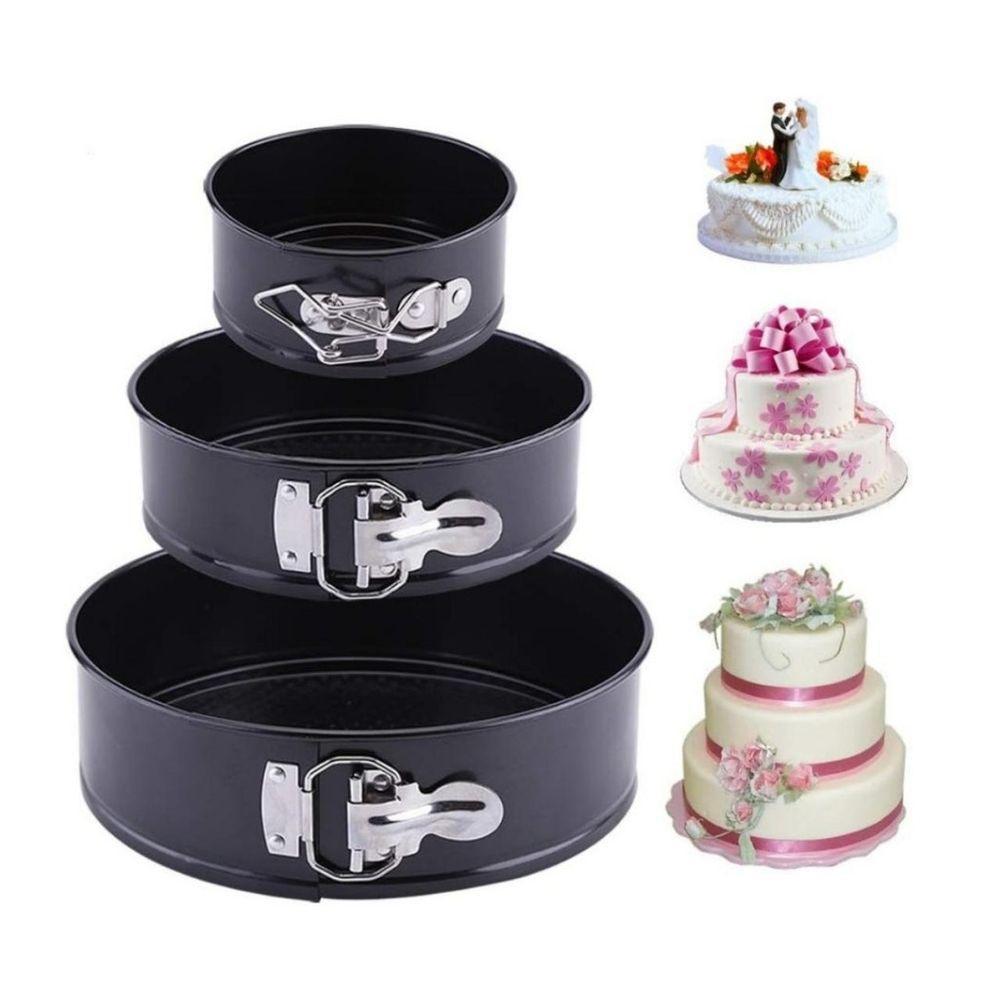 Formas Com Fundo Removível Kit 3 Formas Antiaderente Para Torta Bolo - 1