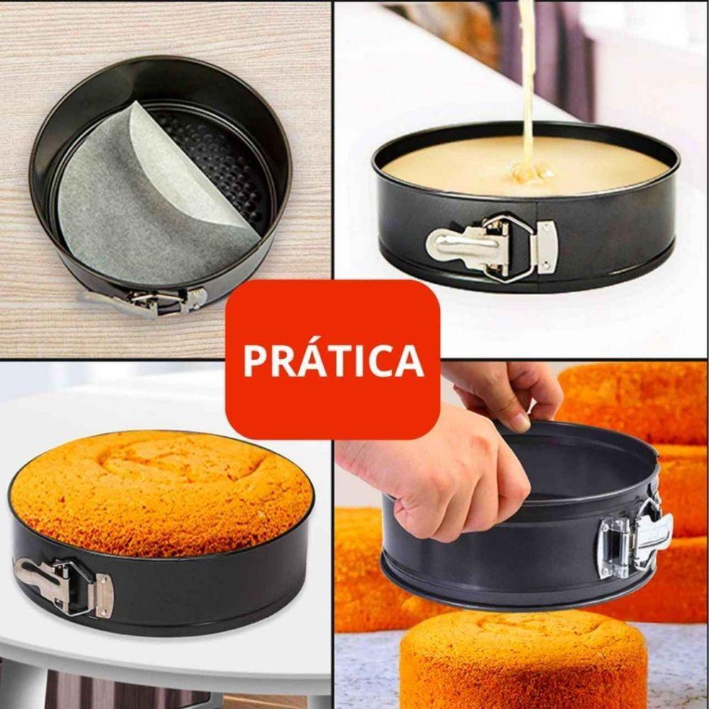 Formas Com Fundo Removível Kit 3 Formas Antiaderente Para Torta Bolo - 2