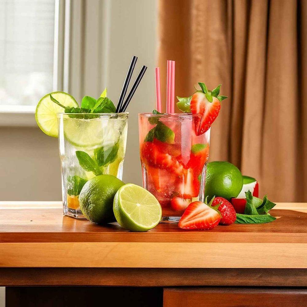 Kit Copos De Vidro Resistente 350ml Transparente Vitaminas Caipirinha - 2