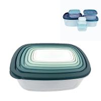 Kit Conjunto 7 Potes Quadrado De Plástico Com Tampa - 1