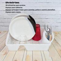 Escorredor De Louças Para Pratos Copos Talheres - Branco - 2