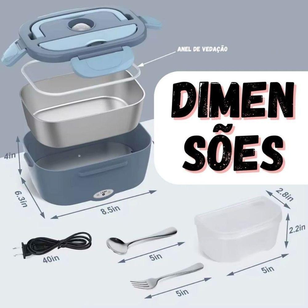 Marmita Elétrica Portátil 2 Em 1 Para Casa, Carro, Uber 12v-24v E 110v-220v Bivolt - 6