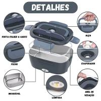 Marmita Elétrica Portátil 2 Em 1 Para Casa, Carro, Uber 12v-24v E 110v-220v Bivolt