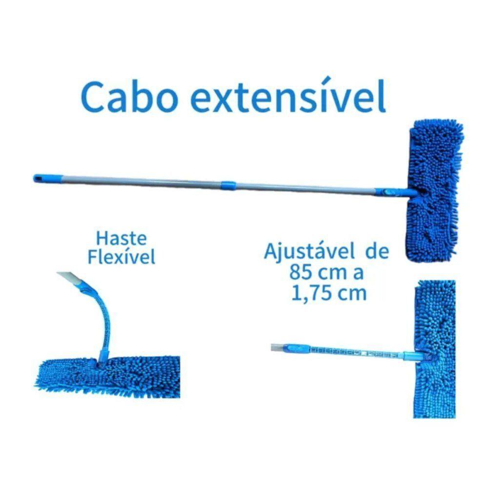 Esfregão Rodo Flat Cabo Extensível Para Limpeza Em Geral - 2
