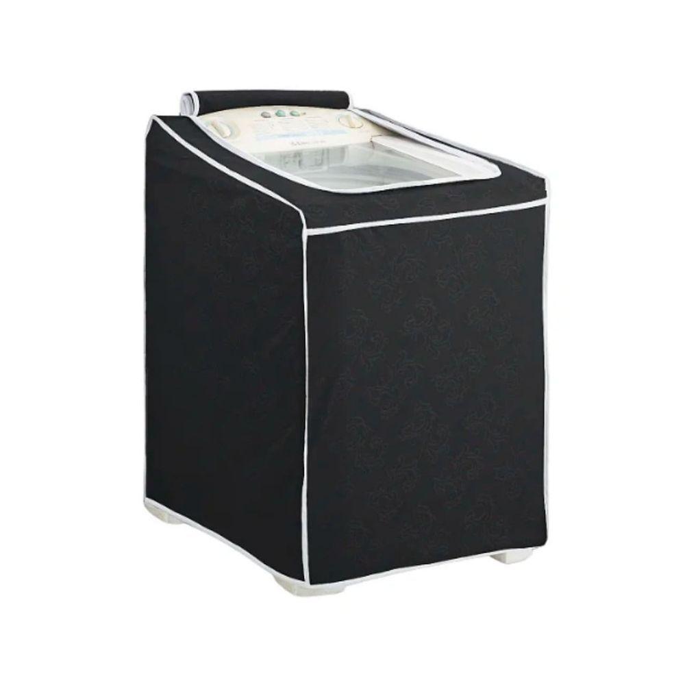 Capa Maquina De Lavar Abertura Superior Com Ziper Preta - P - 2