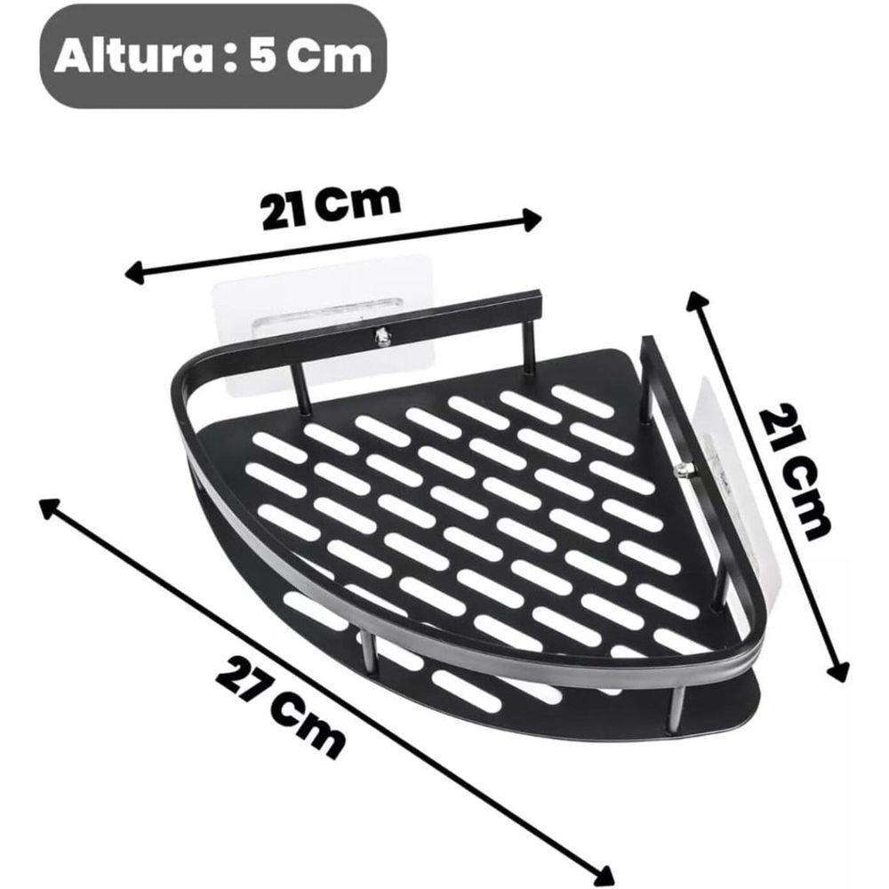 Kit 2 Prateleira L Metal Canto Organizador Multiuso Banheiro Box Sem Furar Parede - 3